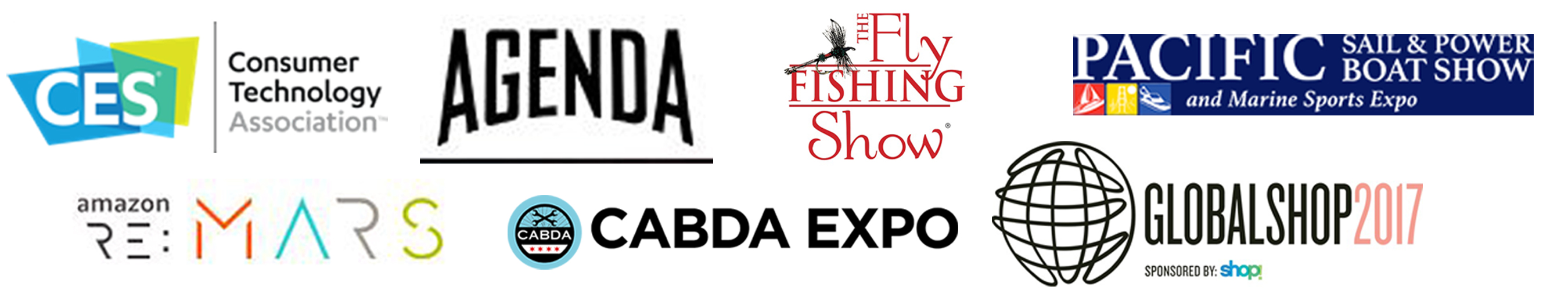 Some of the tradeshows that we helped our customers with
